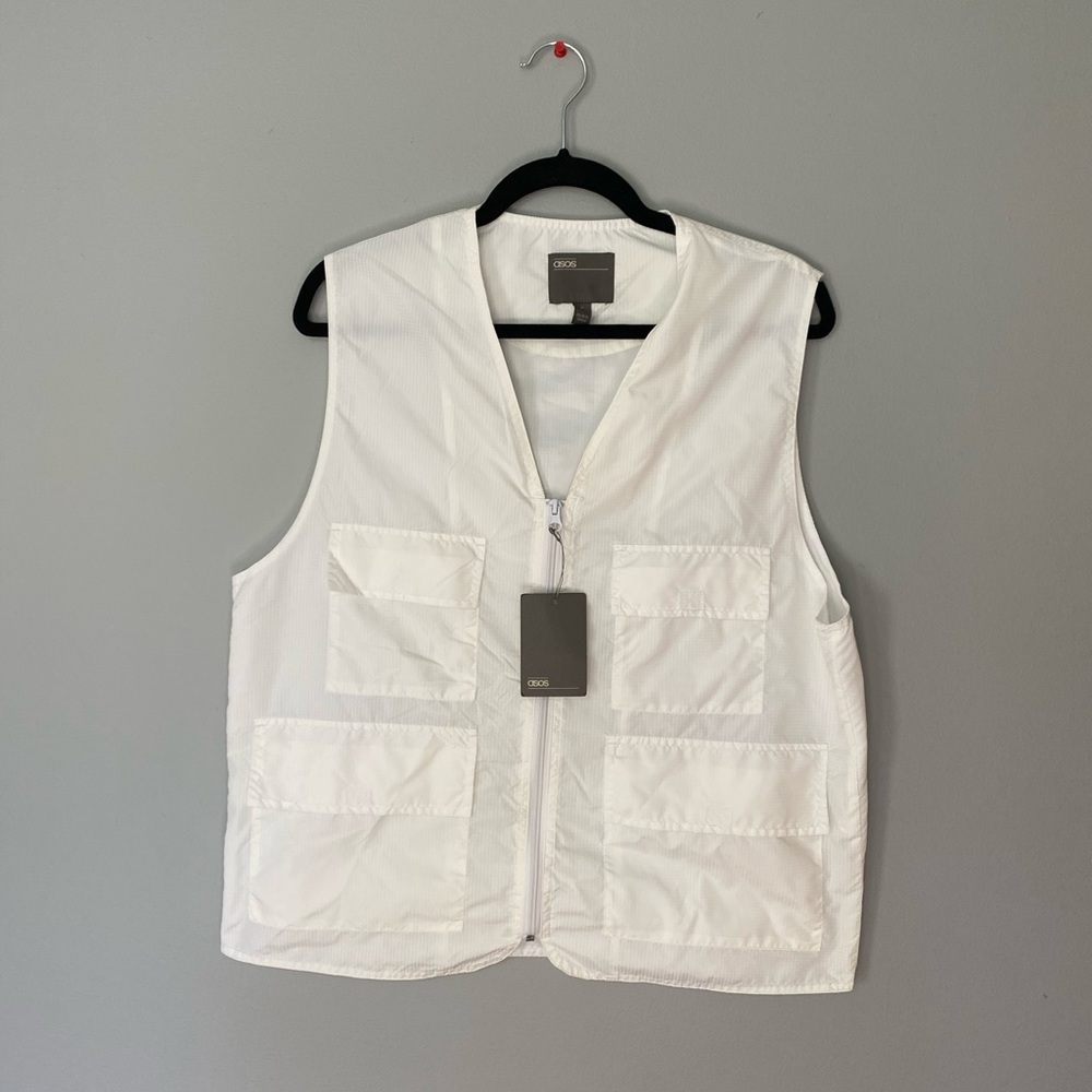 ASOS white utility vest Size Medium
